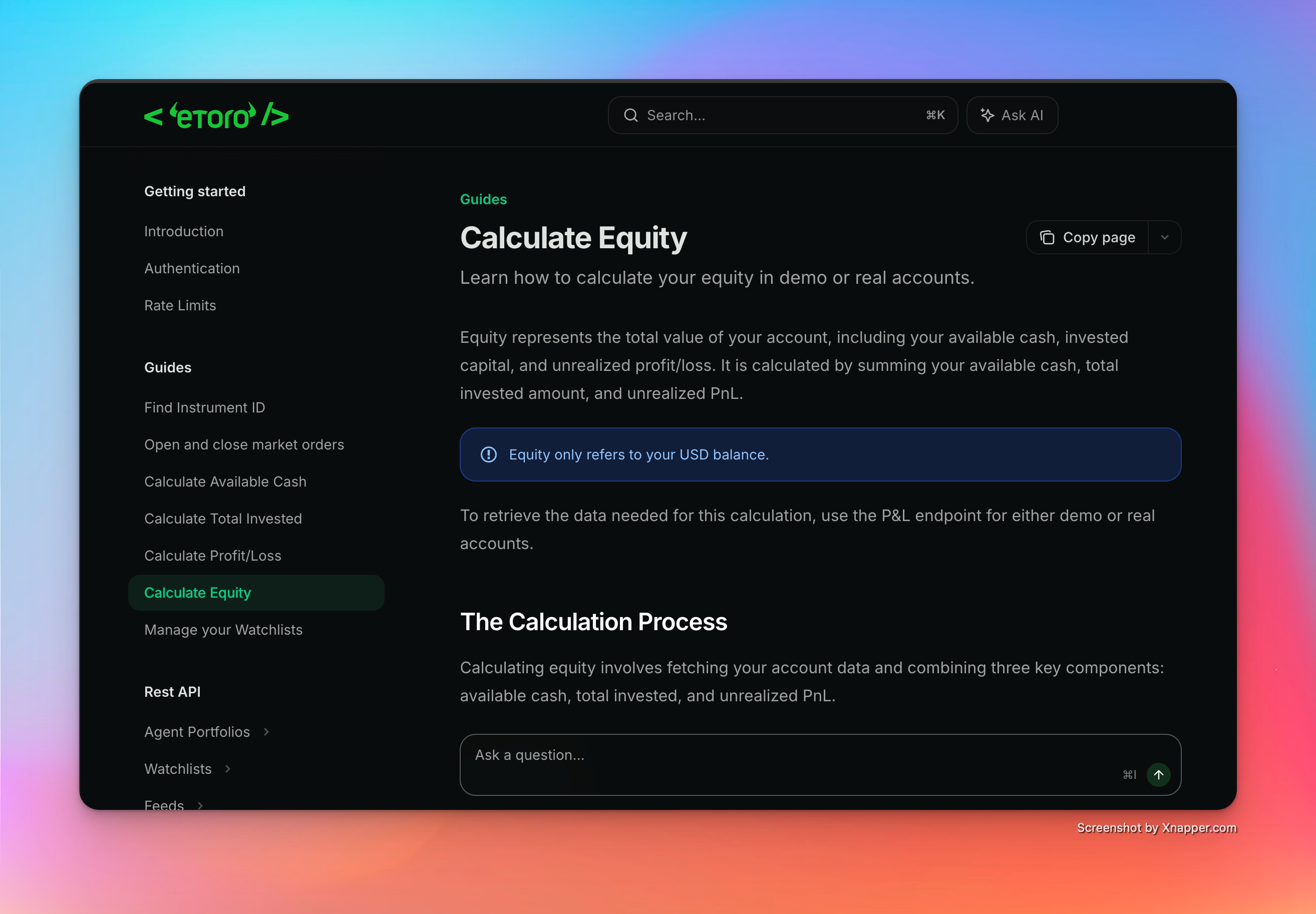 API documentation example