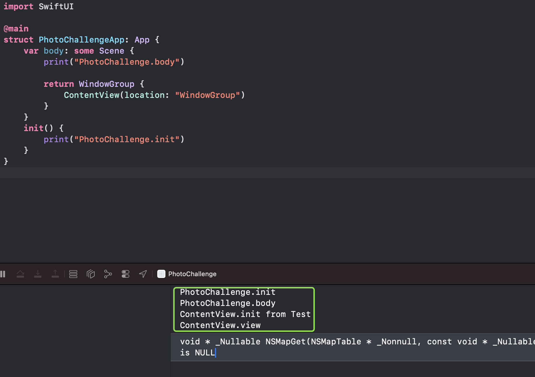 Print inside the init of a SwiftUI view showing what triggered it